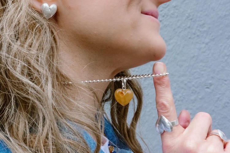 Autorski srebrny łańcuszek kulkowy 925 z ozdobnym zapięciem, biżuteria minimalistyczna