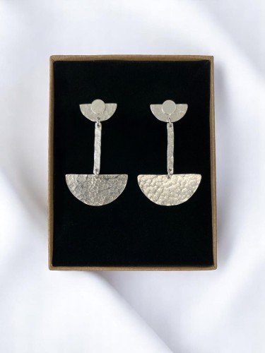 srebrne kolczyki półksiężyc