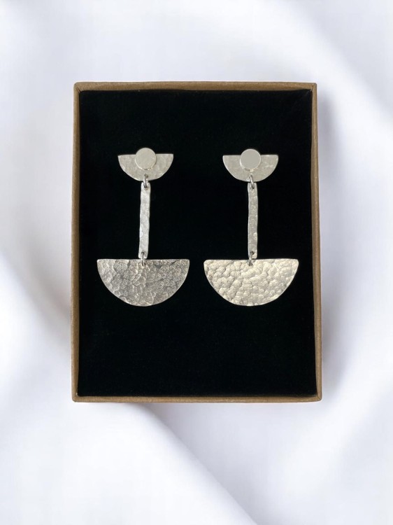 srebrne kolczyki półksiężyc