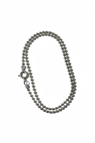 Srebrny łańcuszek kulkowy 925, kuleczki 3 mm, długość 45 cm, ozdobne zapięcie