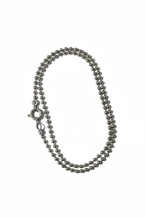 Srebrny łańcuszek kulkowy 925, kuleczki 3 mm, długość 45 cm, ozdobne zapięcie