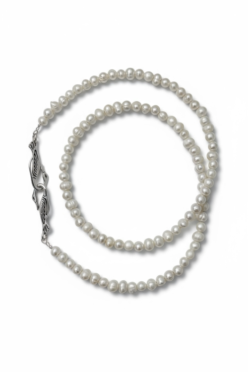 Naszyjnik z Pereł ze Srebrnym Zapięciem Żurawie – ANJAR