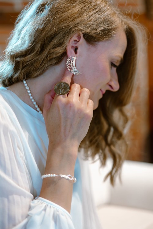 Srebrne kolczyki Skrzydła | Biżuteria artystyczna ANJAR