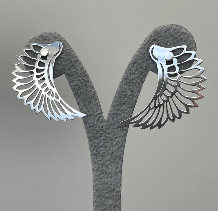 Ażurowe kolczyki Skrzydła | Srebro 925 | ANJAR