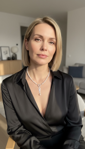 Elegancja zawieszka na perłowym naszyjniku z kolekcji ANJAR żurawie